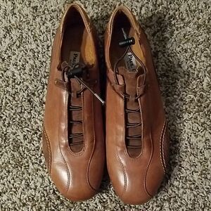 Paul Green Women’s Size 5.5 Brown Leather Lace-Up Oxford Shoes Made in Italy